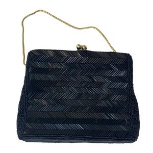 Vintage Goldco Black Beaded Bag